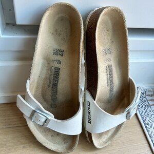 BIRKENSTOCKS, white open-toed sandles  - like new, barely used